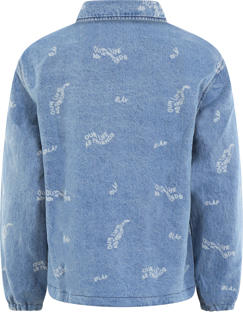 ØLÅF Heren Wavy Aop Denim Jacket Blauw Blauw