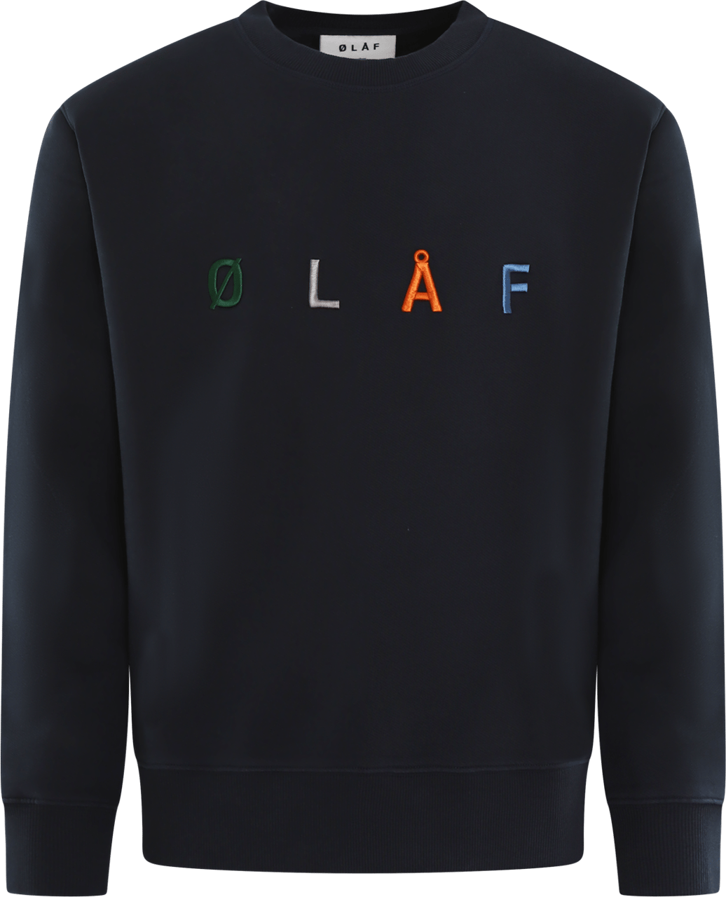 ØLÅF Heren Sans Embro Crewneck Blauw Blauw