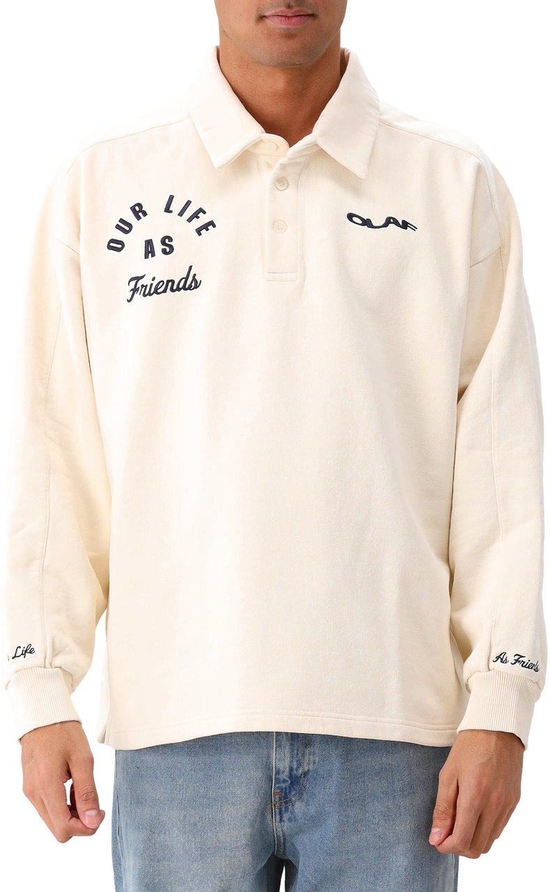 ØLÅF Ølaf Sweater Beige Varsity Polo Sweat Beige