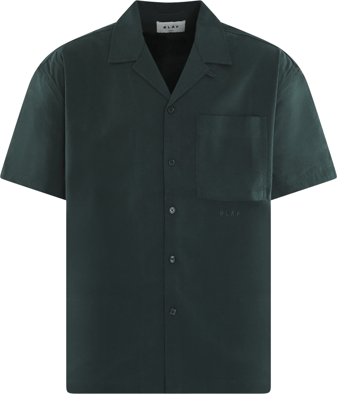 ØLÅF Heren Linen Camp Shirt Groen Groen