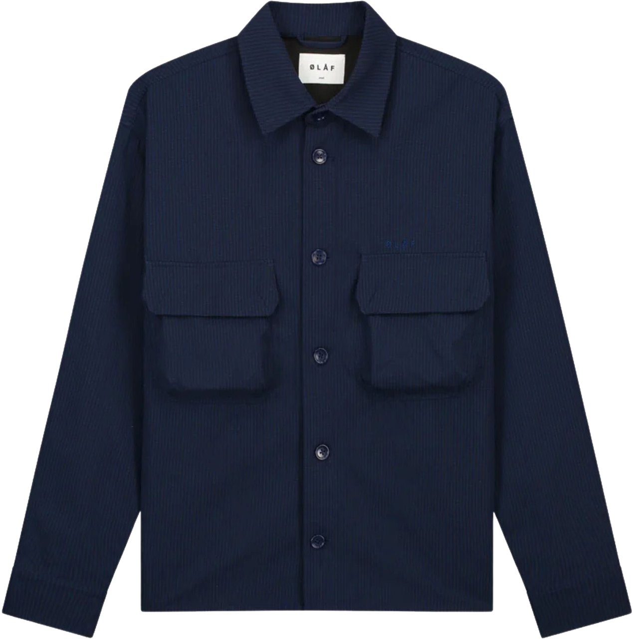 ØLÅF ØlÅf Bonded Pocket Overshirt Ls Overshirts Donkerblauw M200306 Blauw