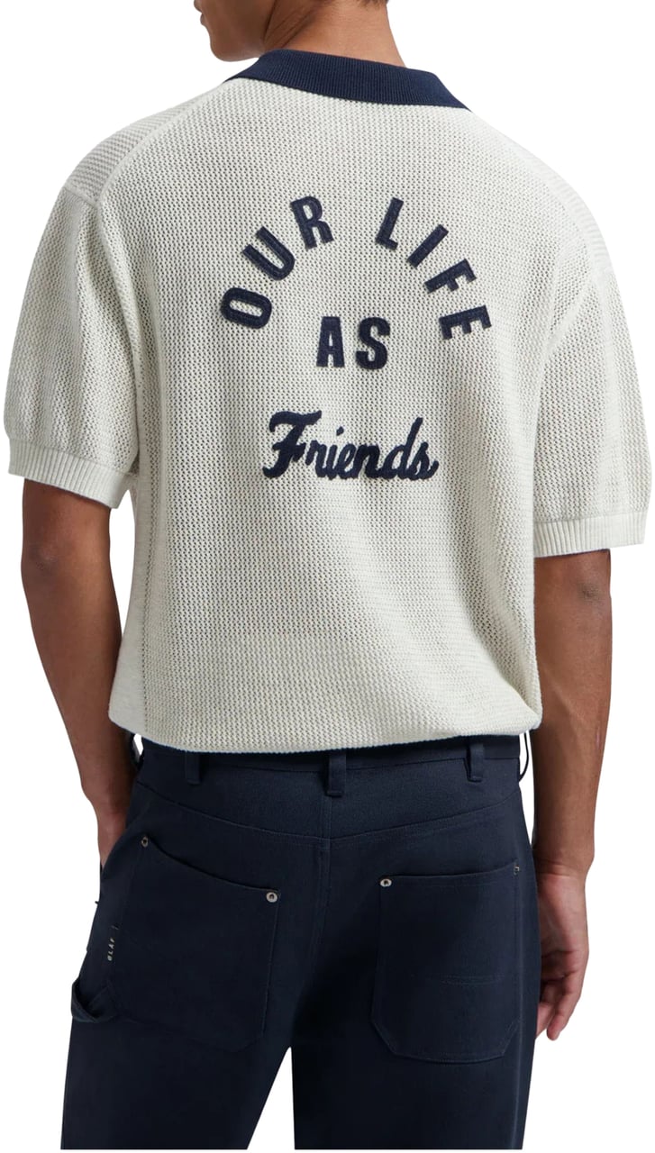 ØLÅF ØlÅf Varsity Polo Knit Ss Polos Off White M200704 Wit