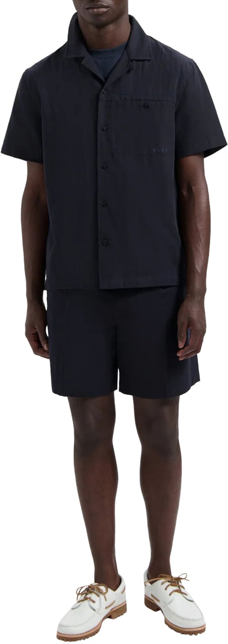 ØLÅF ØlÅf Cotton Linen Shorts Shorts Donkerblauw M210402 Blauw
