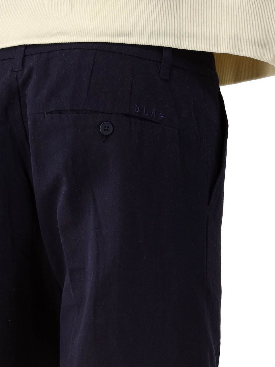 ØLÅF Ølaf Broek Blauw Cotton Linen Trousers Blauw