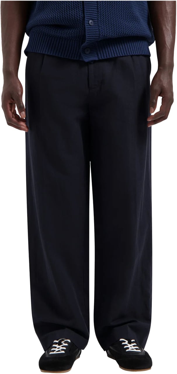 ØLÅF ØlÅf Cotton Linen Trousers  Donkerblauw M210403 Blauw