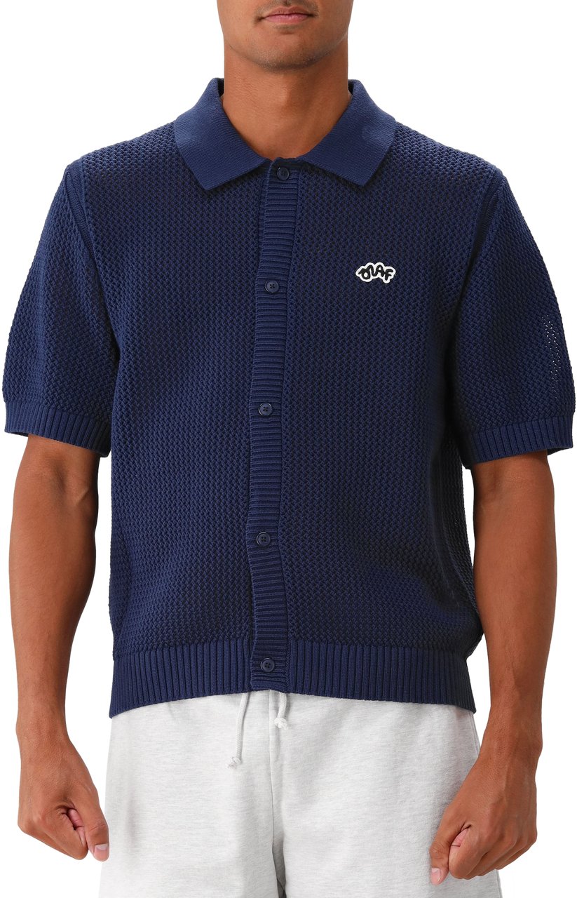 ØLÅF Ølaf Shirt Blauw Knit Polo Blauw