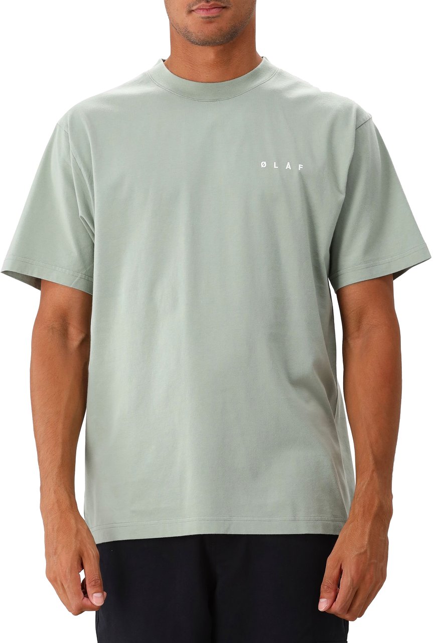 ØLÅF Ølaf T-shirt Groen Lined Face Groen