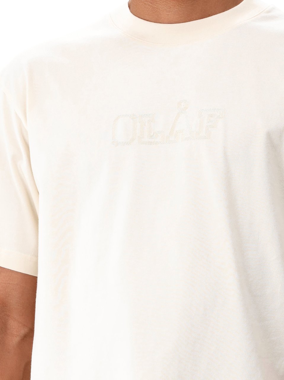 ØLÅF Ølaf T-shirt Beige Stitched Varsity Beige