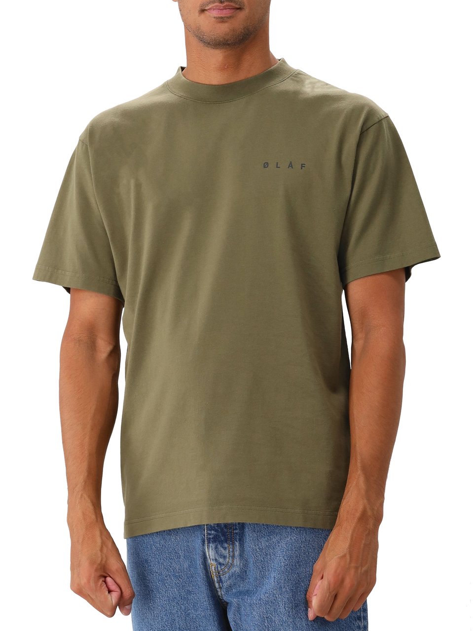 ØLÅF Ølaf T-shirt Groen Lined Face Tee Groen