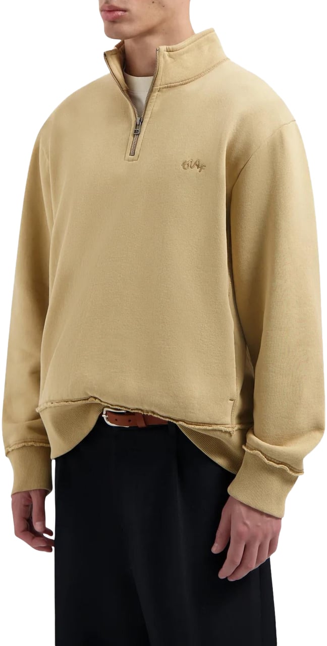 ØLÅF Heren Signature Zip Sweater Beige Beige