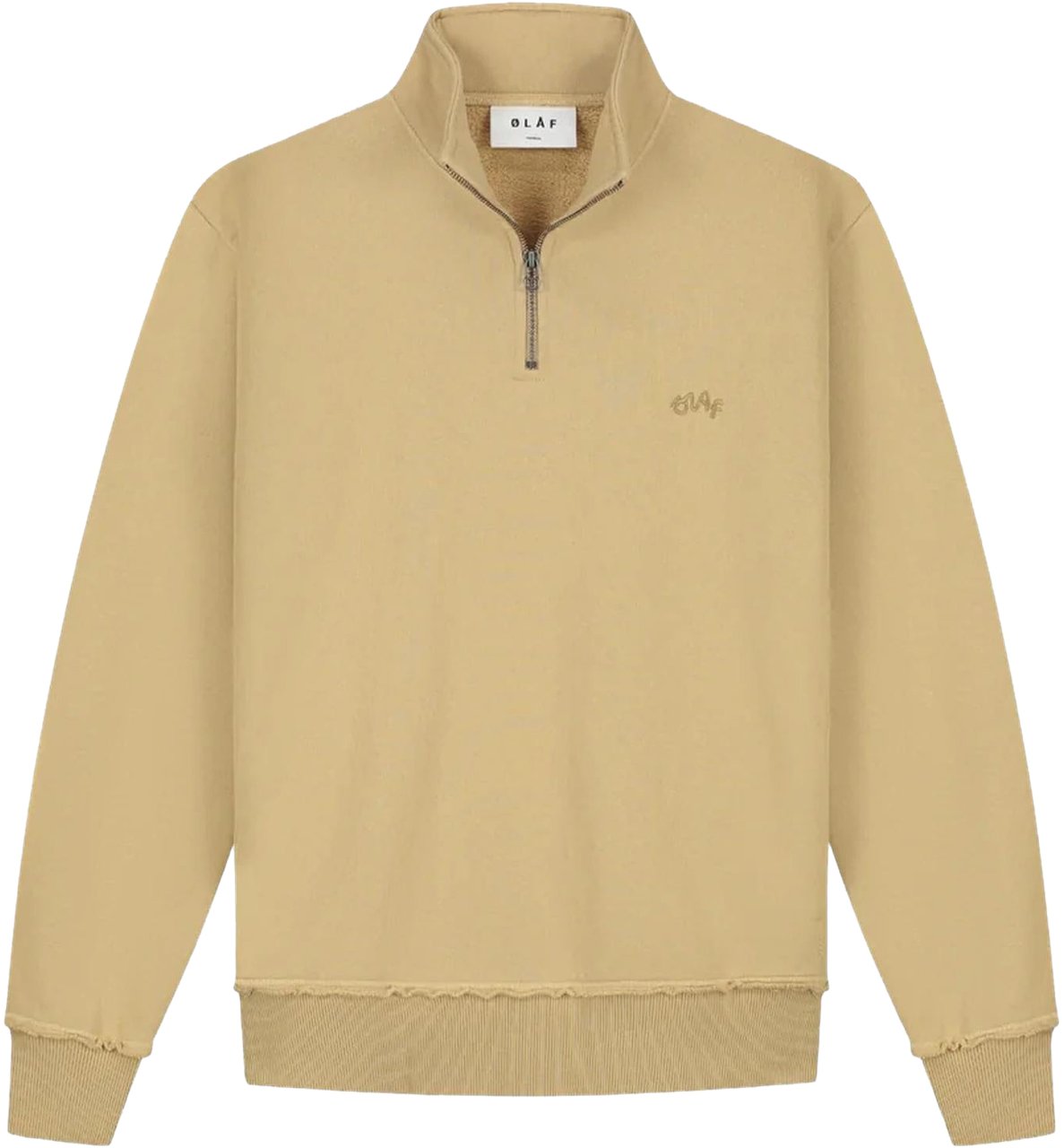 ØLÅF Heren Signature Zip Sweater Beige Beige