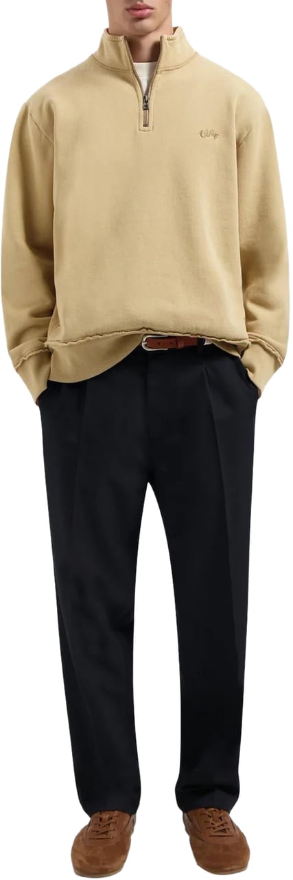 ØLÅF Heren Signature Zip Sweater Beige Beige