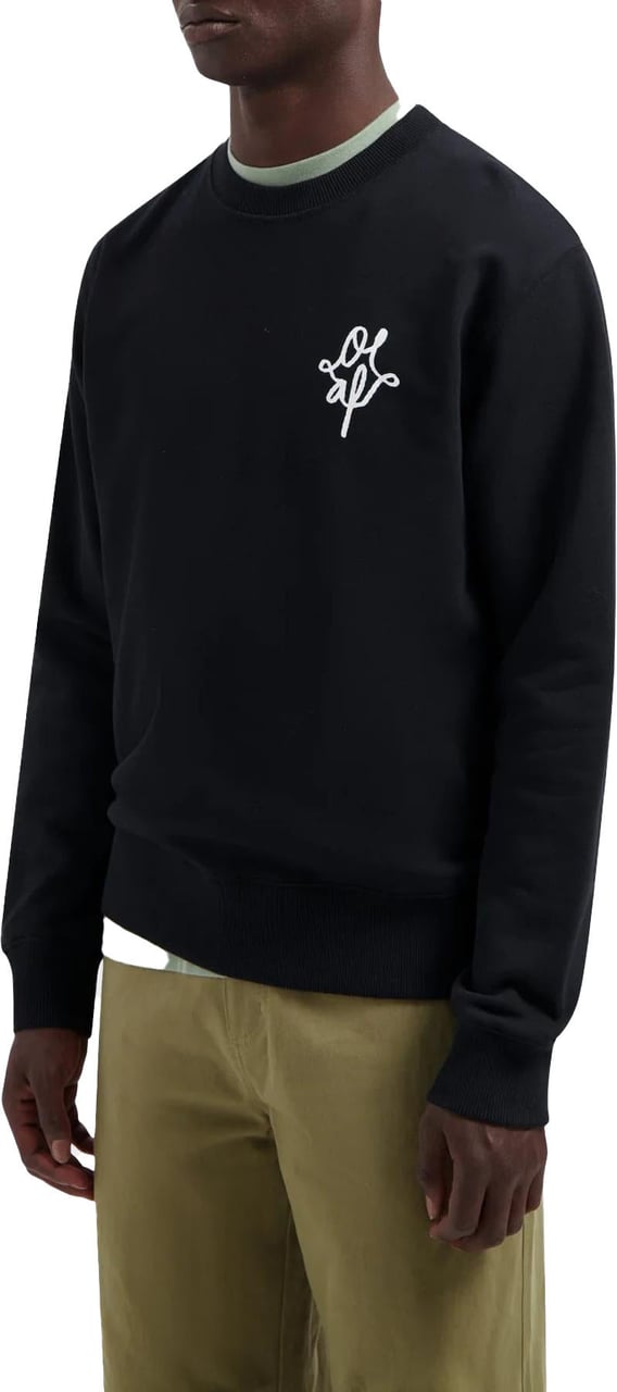 ØLÅF Heren Monogram Graphic Crewneck Zwart