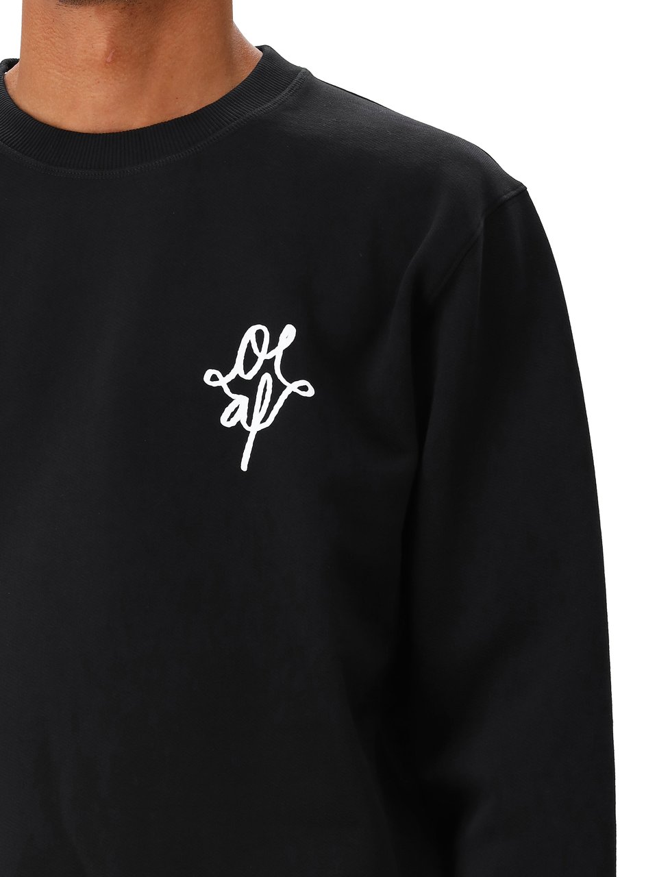 ØLÅF Ølaf Sweater Zwart Monogram Graphic Crewneck Zwart