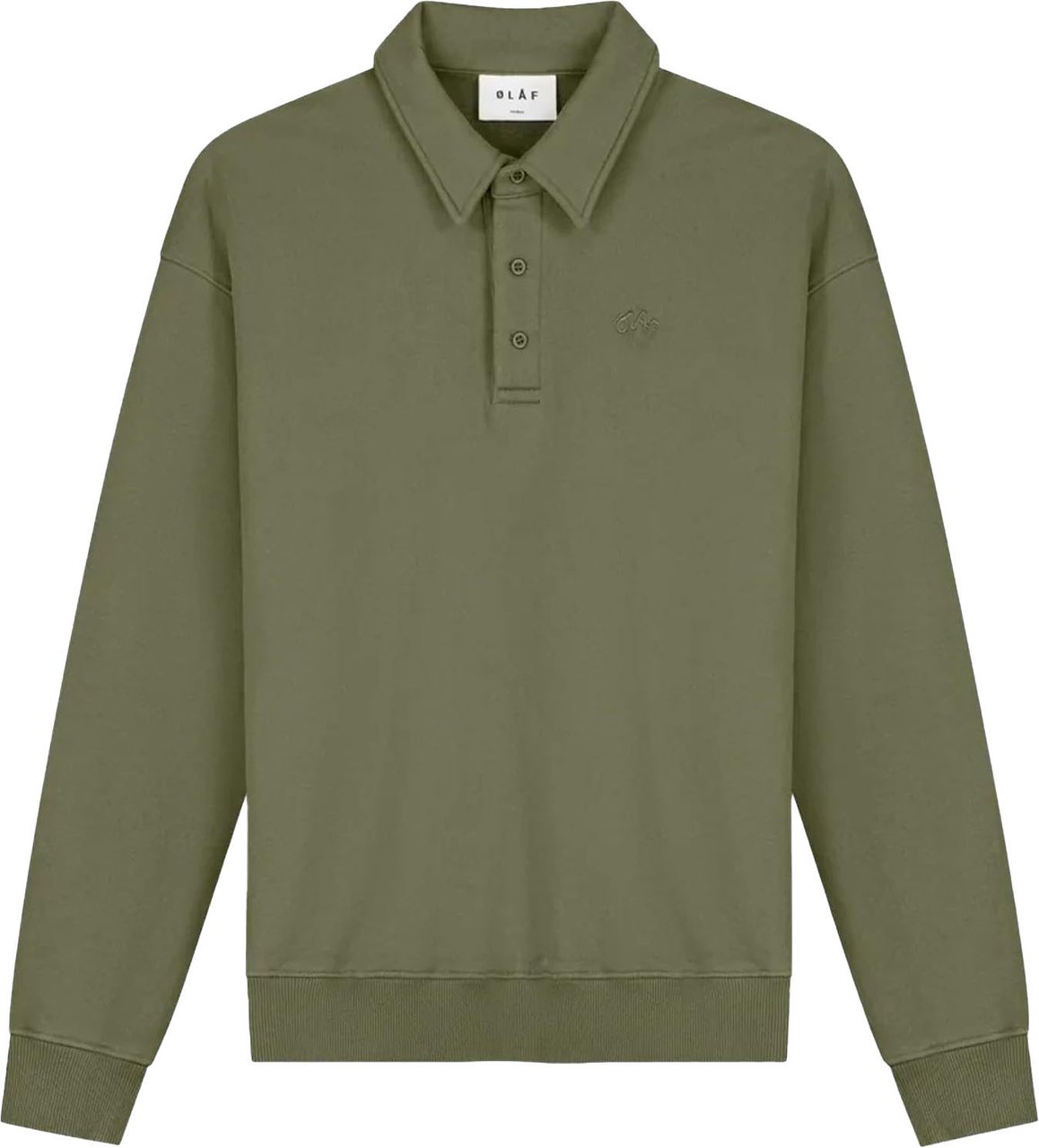 ØLÅF Heren Signature Oversized Polo Groen