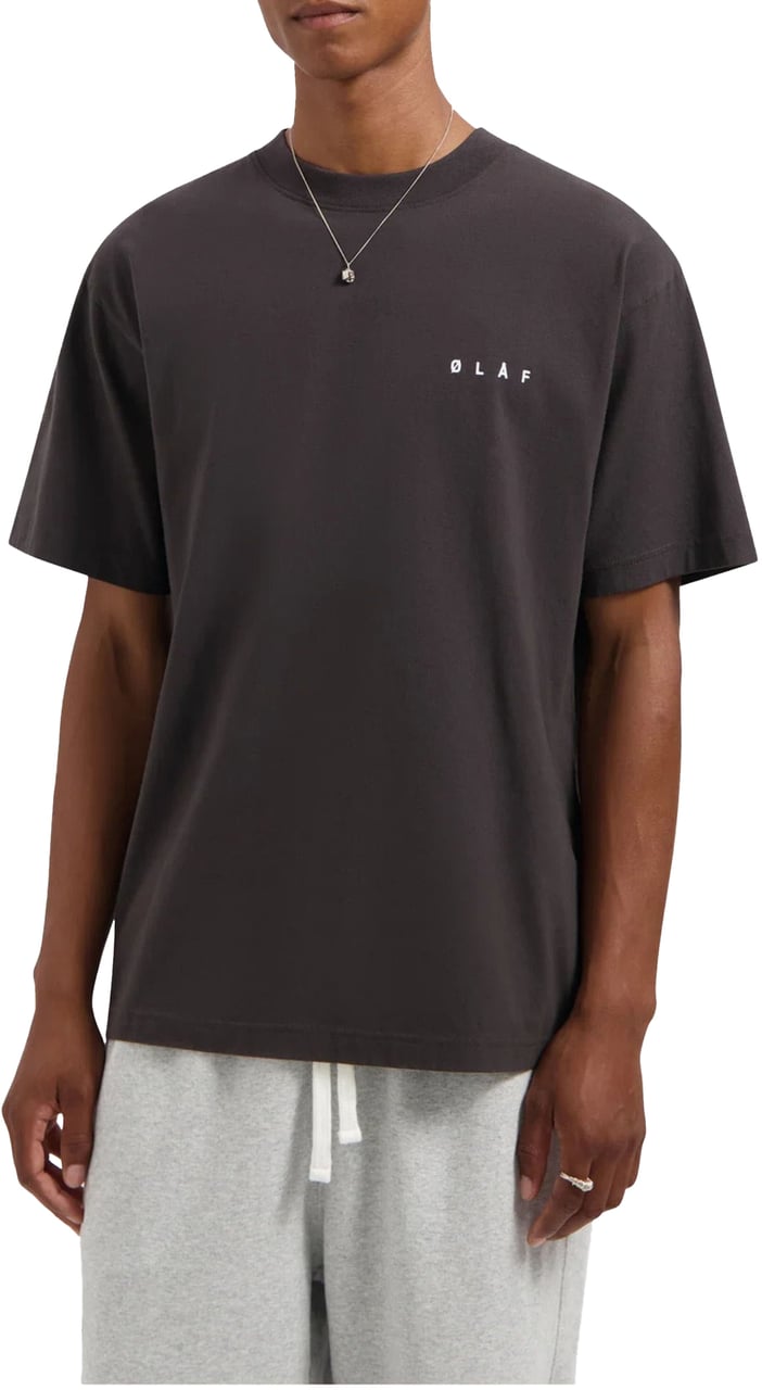 ØLÅF Olaf Crafted Face Tee T-shirts Donkergrijs M230102 Grijs