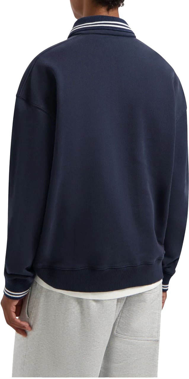 ØLÅF Olaf Tipping Detail Oversized Polo Polos Donkerblauw M230205 Blauw