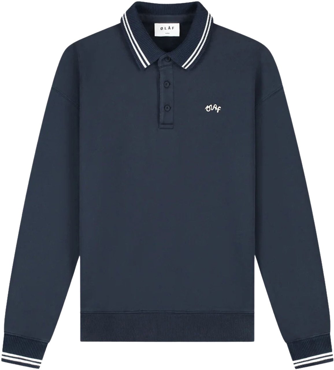 ØLÅF Olaf Tipping Detail Oversized Polo Polos Donkerblauw M230205 Blauw