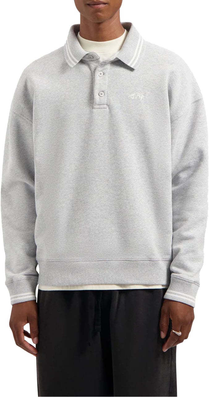 ØLÅF Olaf Tipping Detail Oversized Polo Polos Grijs M230205 Grijs