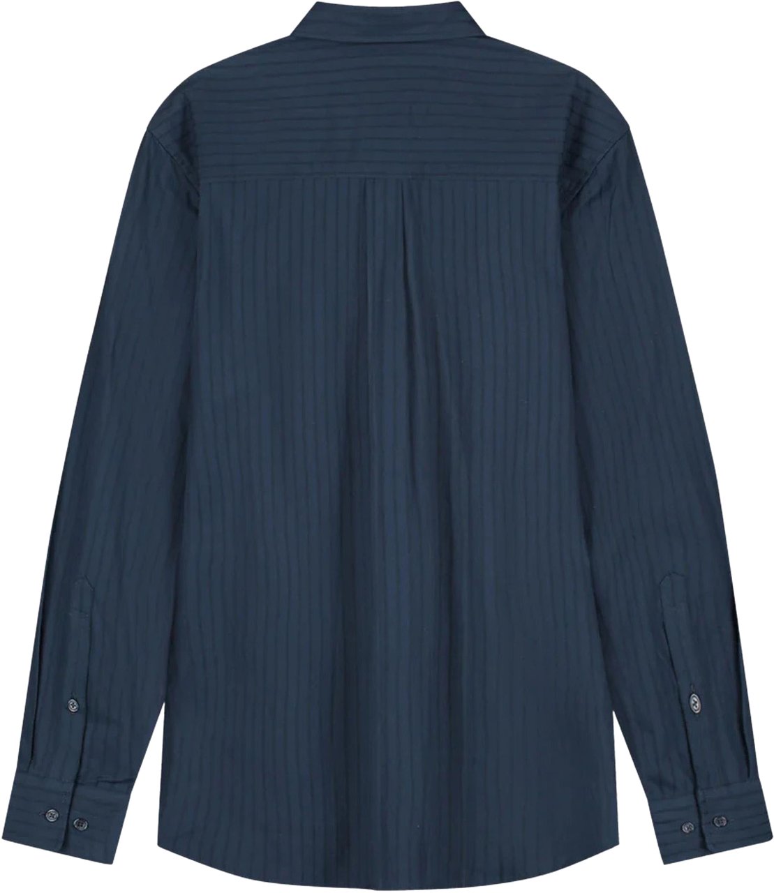 ØLÅF Olaf Stitched Striped Relaxed Shirt Lange Mouw Overhemden Donkerblauw M230301 Blauw