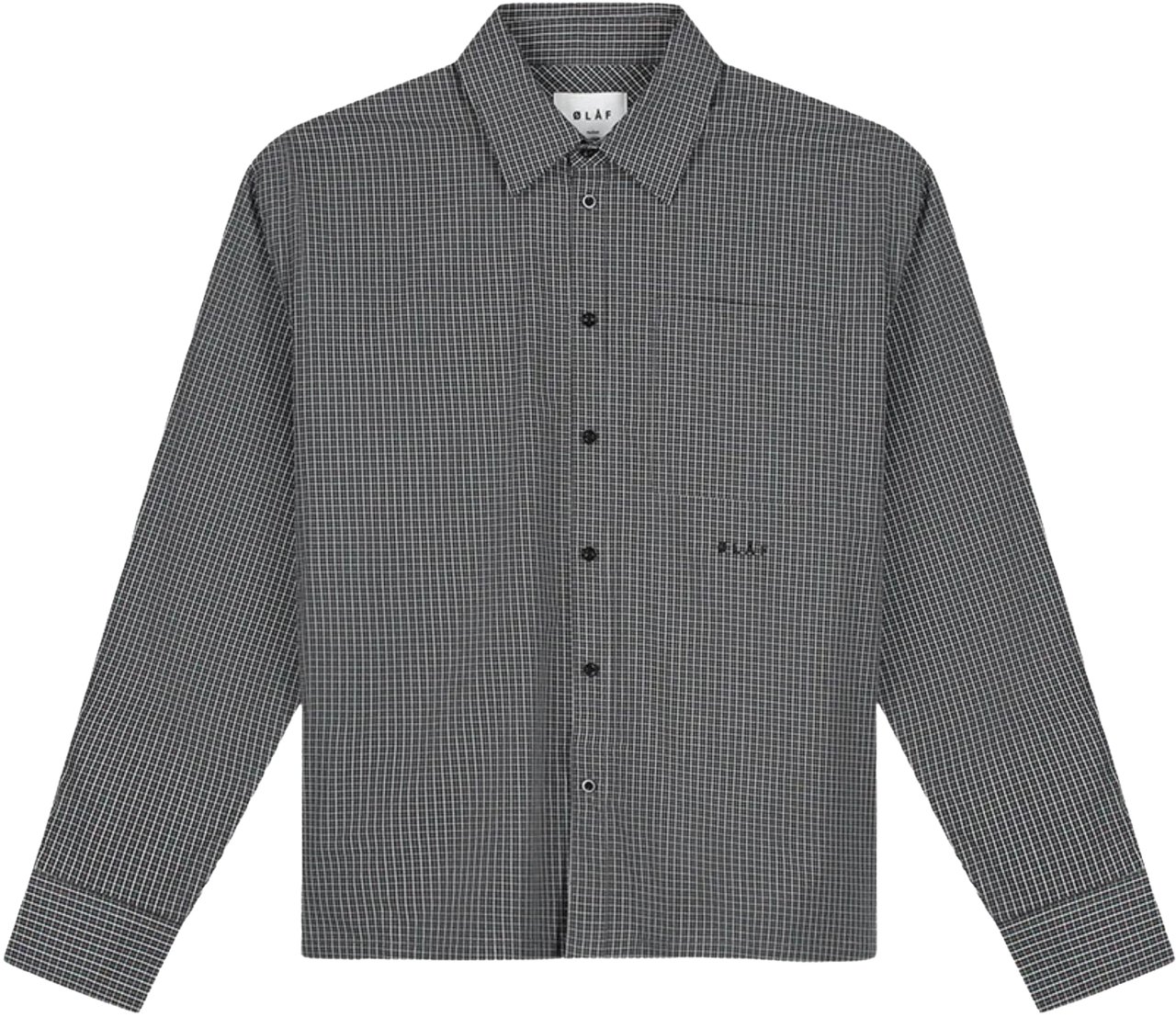 ØLÅF Olaf Checked Boxy Shirt Lange Mouw Overhemden Donkerbruin M230303 Bruin