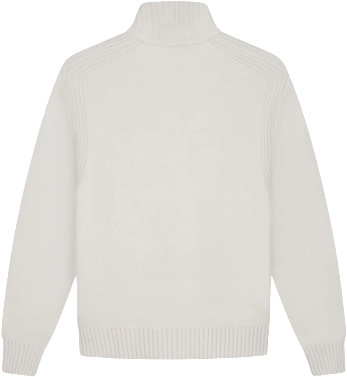 ØLÅF Olaf Zip Through Knitted Mock Neck Vesten Off White M230703 Wit