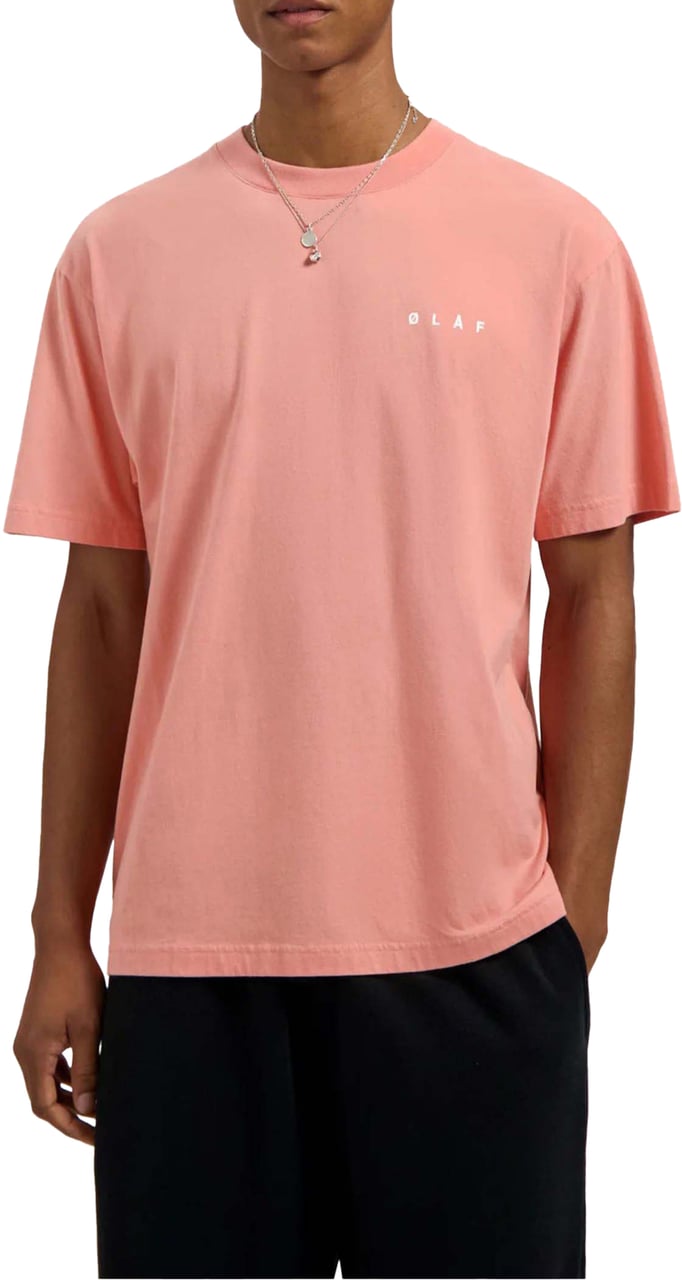 ØLÅF Olaf Brushstroke Face Tee T-shirts Koraal M240101 Divers