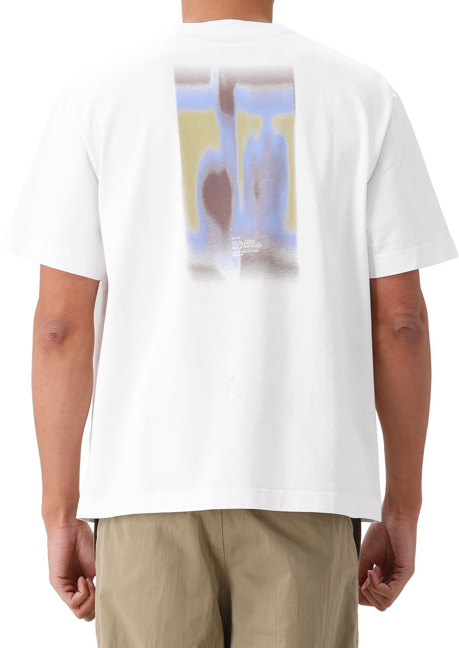 ØLÅF Ølaf T-shirt Wit Brushstroke Graphic Boxy Wit