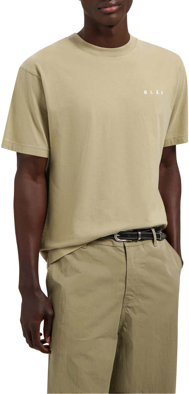 ØLÅF Olaf Taped Monogram Ss Tee T-shirts Khaki M240113 Groen