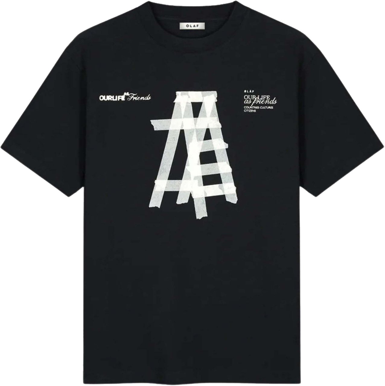 ØLÅF Olaf Taped Ladder Ss Tee T-shirts Zwart M240114 Zwart