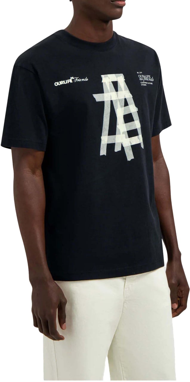 ØLÅF Olaf Taped Ladder Ss Tee T-shirts Zwart M240114 Zwart