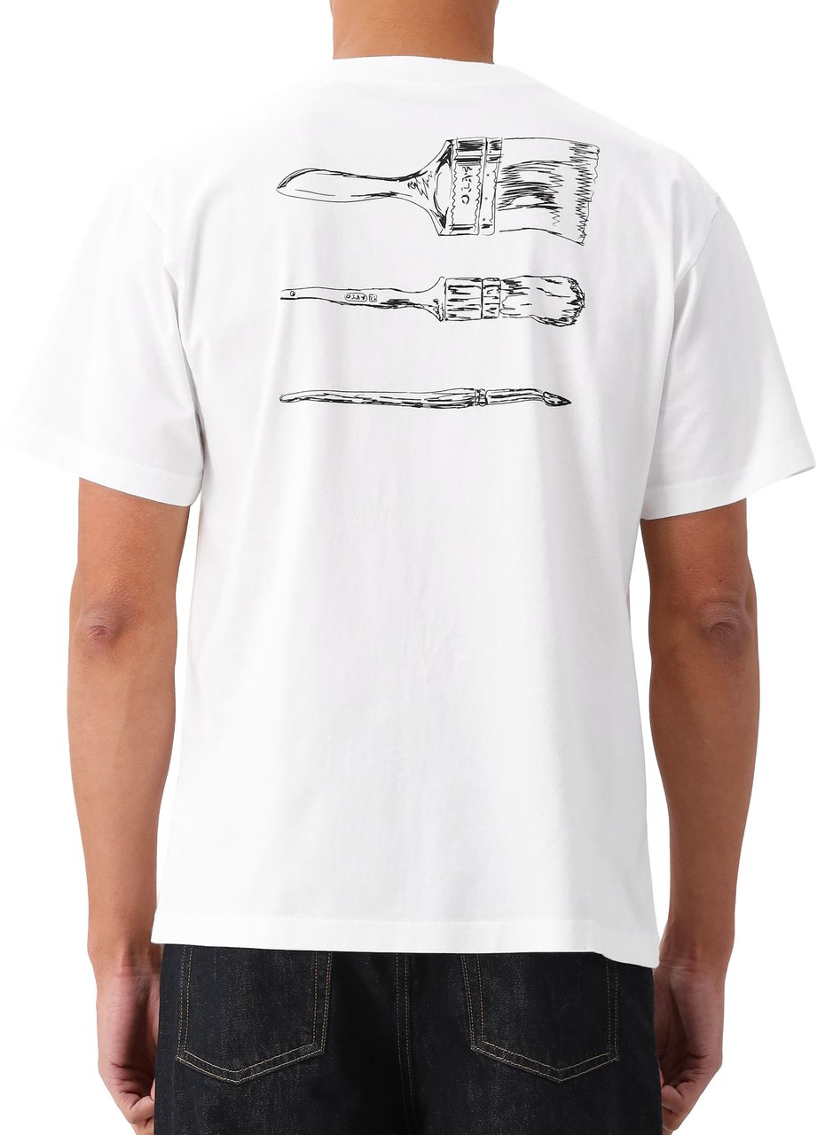 ØLÅF Ølaf T-shirt Wit Paintbrush Graphic Wit