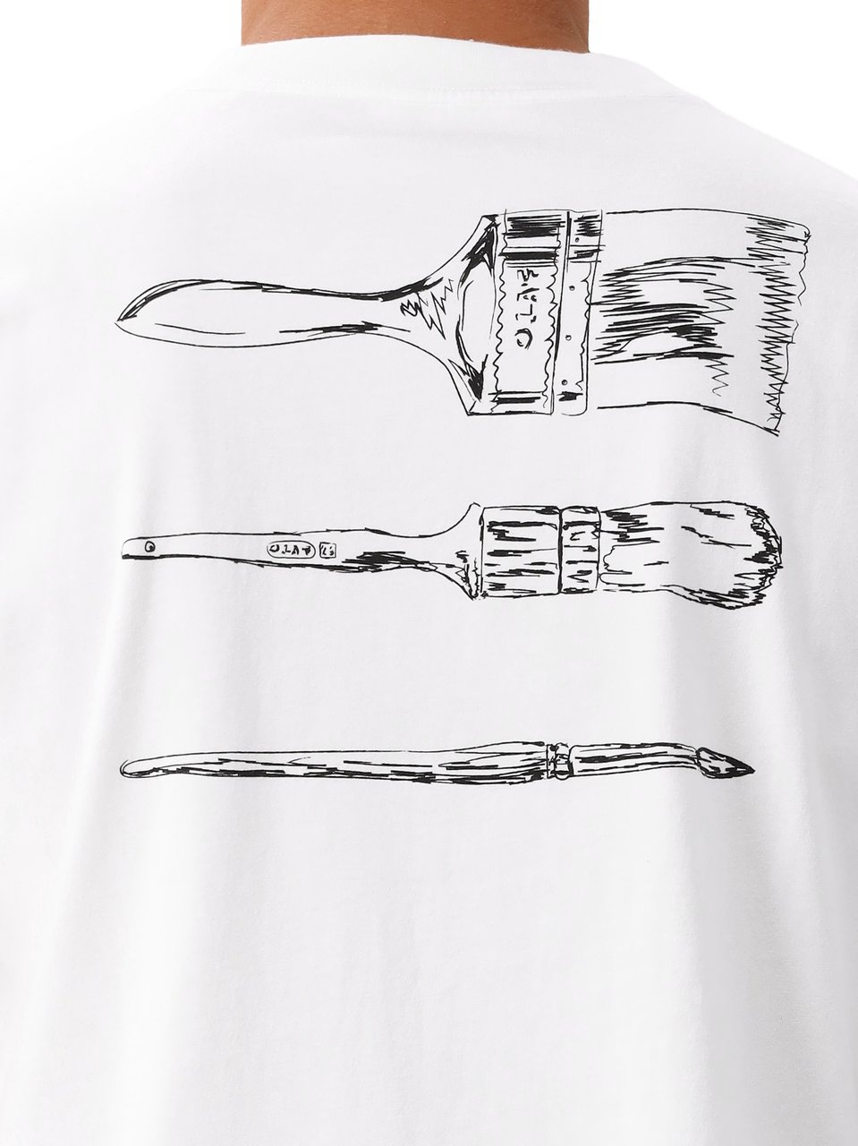 ØLÅF Ølaf T-shirt Wit Paintbrush Graphic Wit