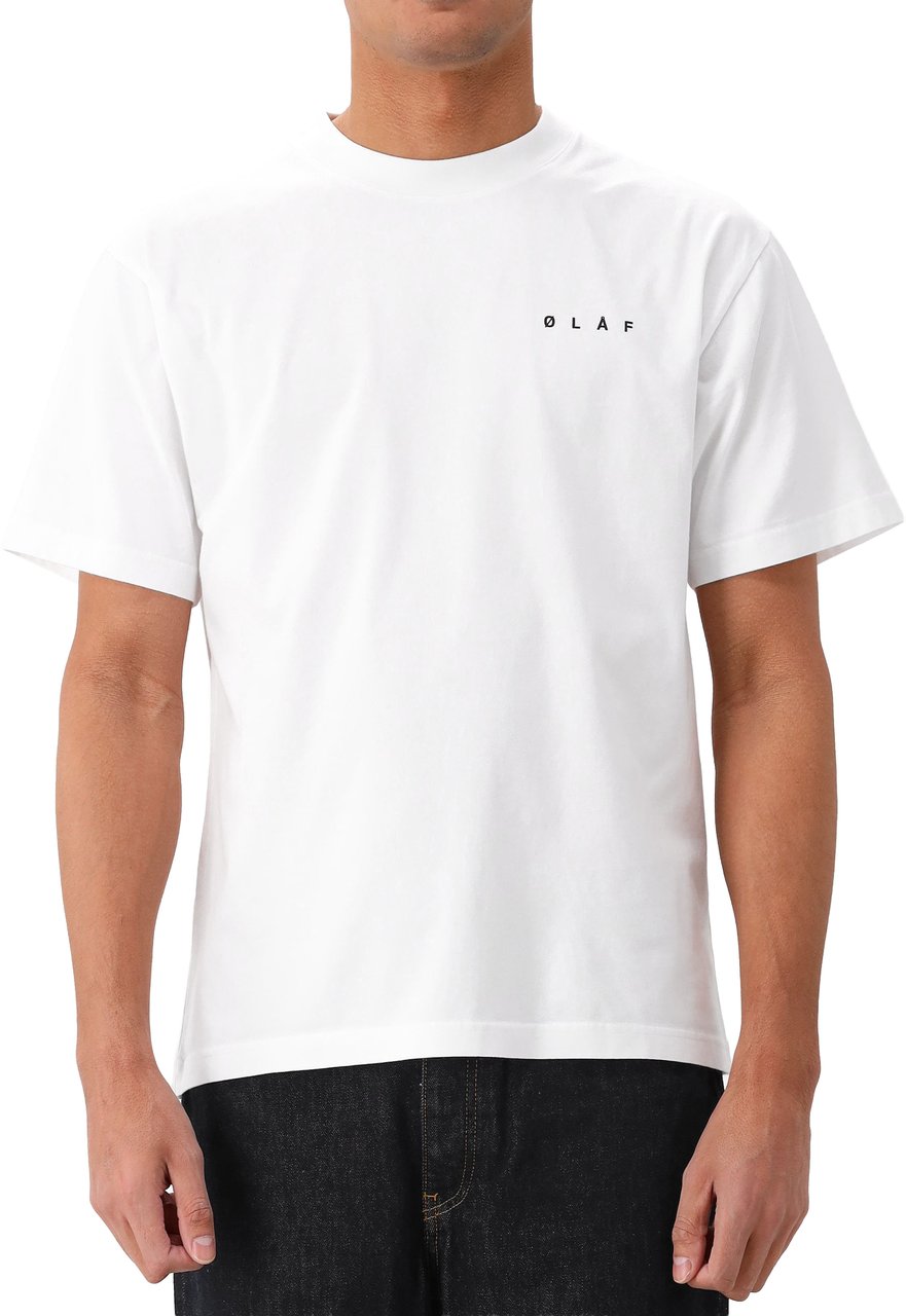 ØLÅF Ølaf T-shirt Wit Paintbrush Graphic Wit