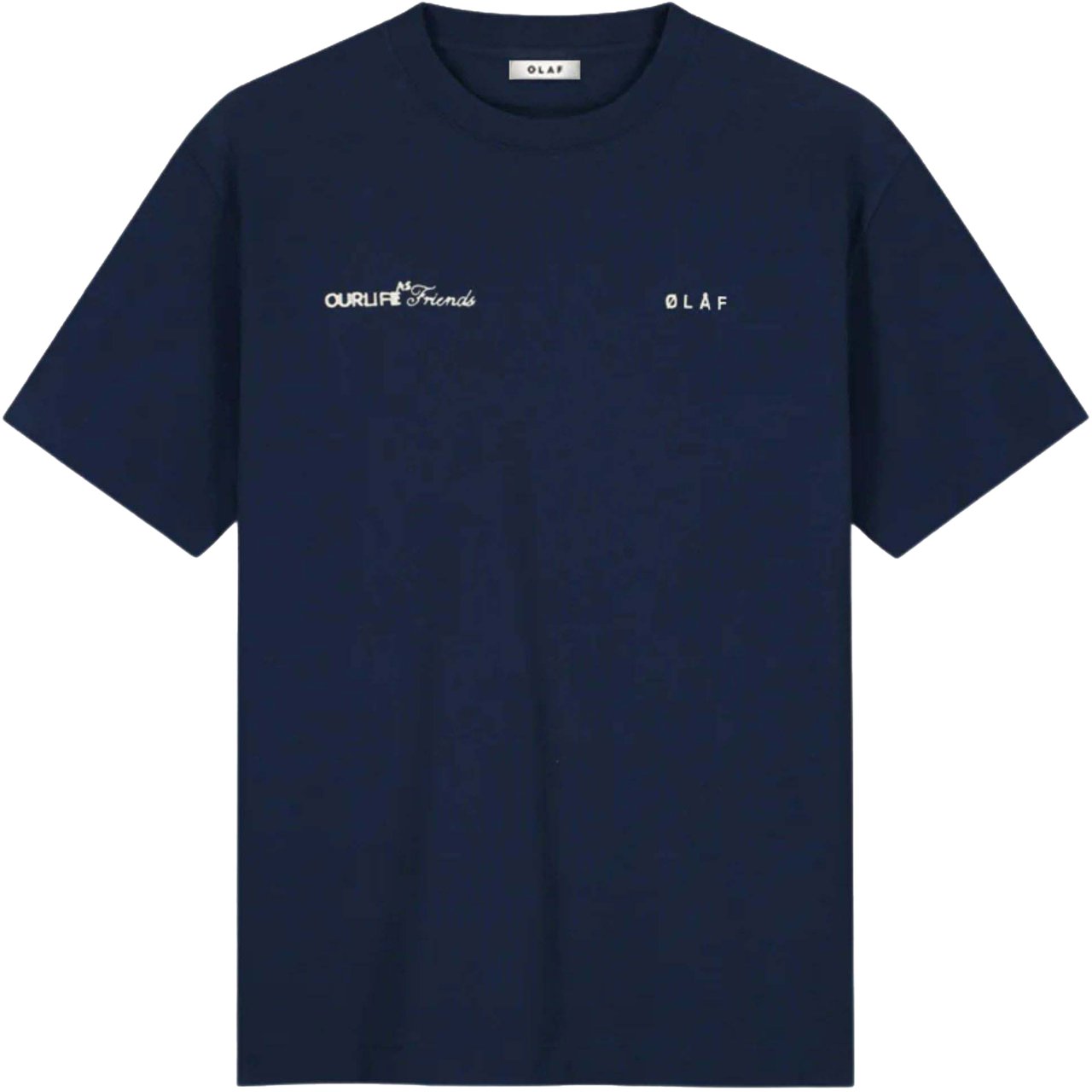 ØLÅF Olaf Script Friends Boxy Tee T-shirts Donkerblauw M240116 Blauw