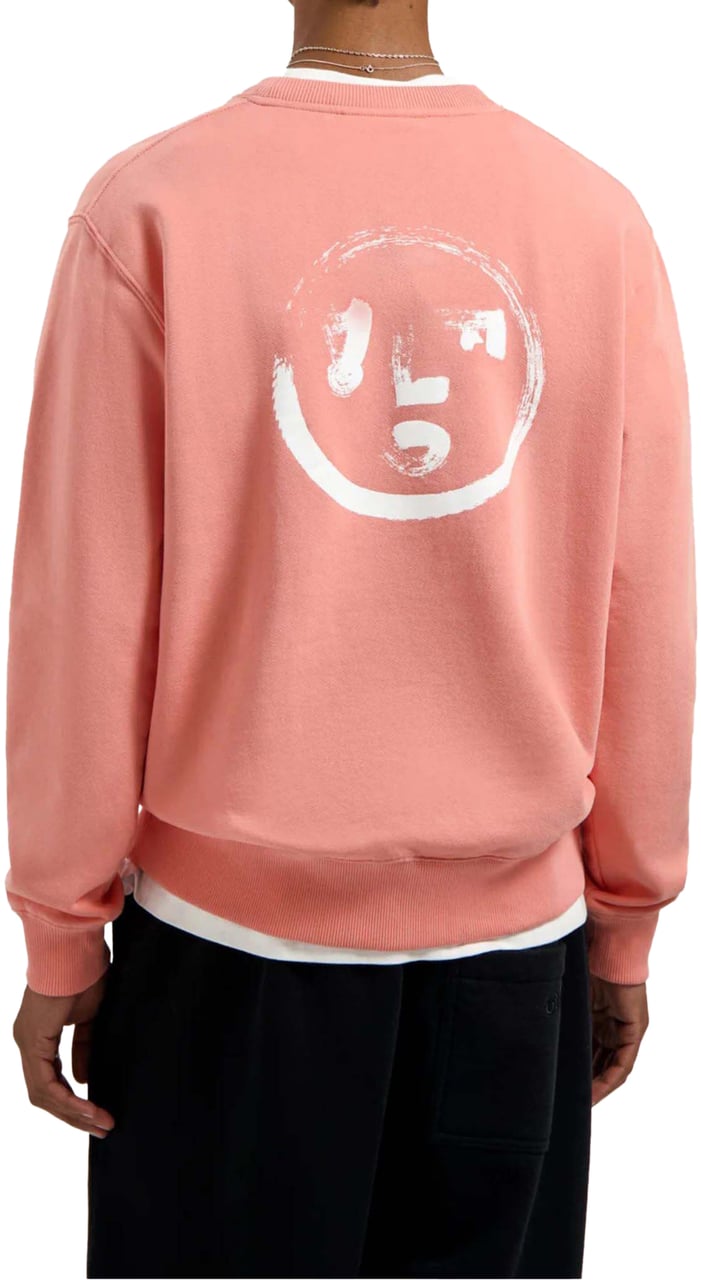 ØLÅF Olaf Brushstroke Face Crewneck Sweaters Koraal M240203 Divers