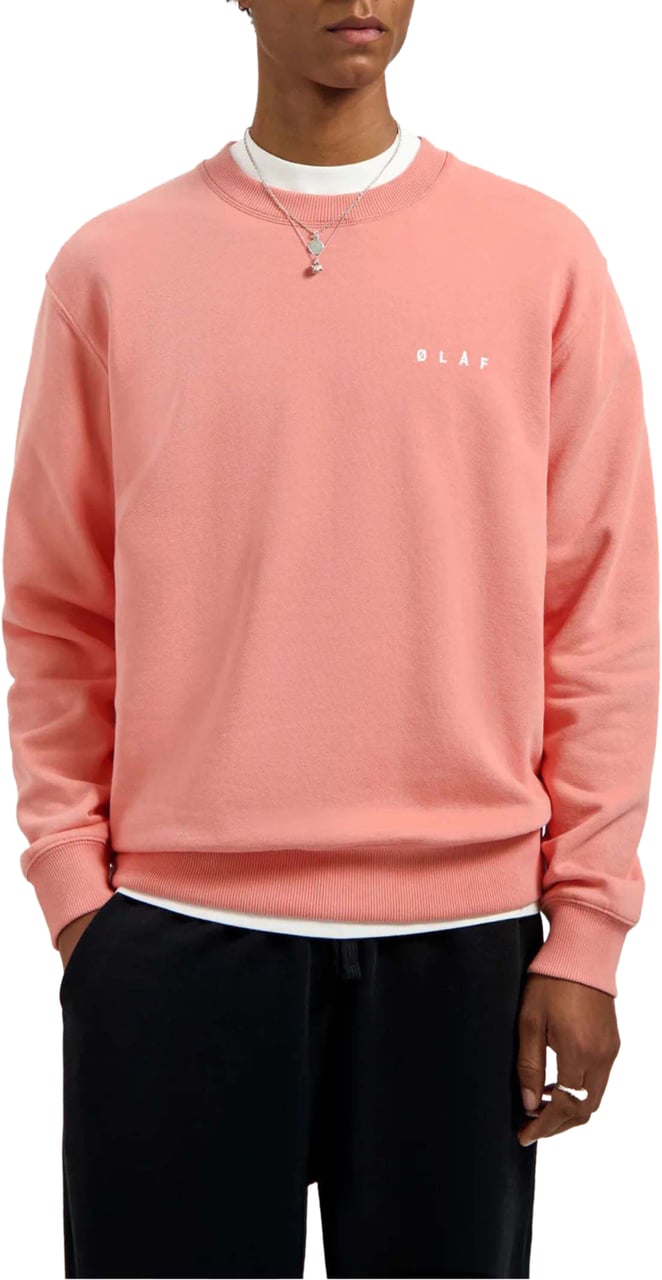 ØLÅF Olaf Brushstroke Face Crewneck Sweaters Koraal M240203 Divers