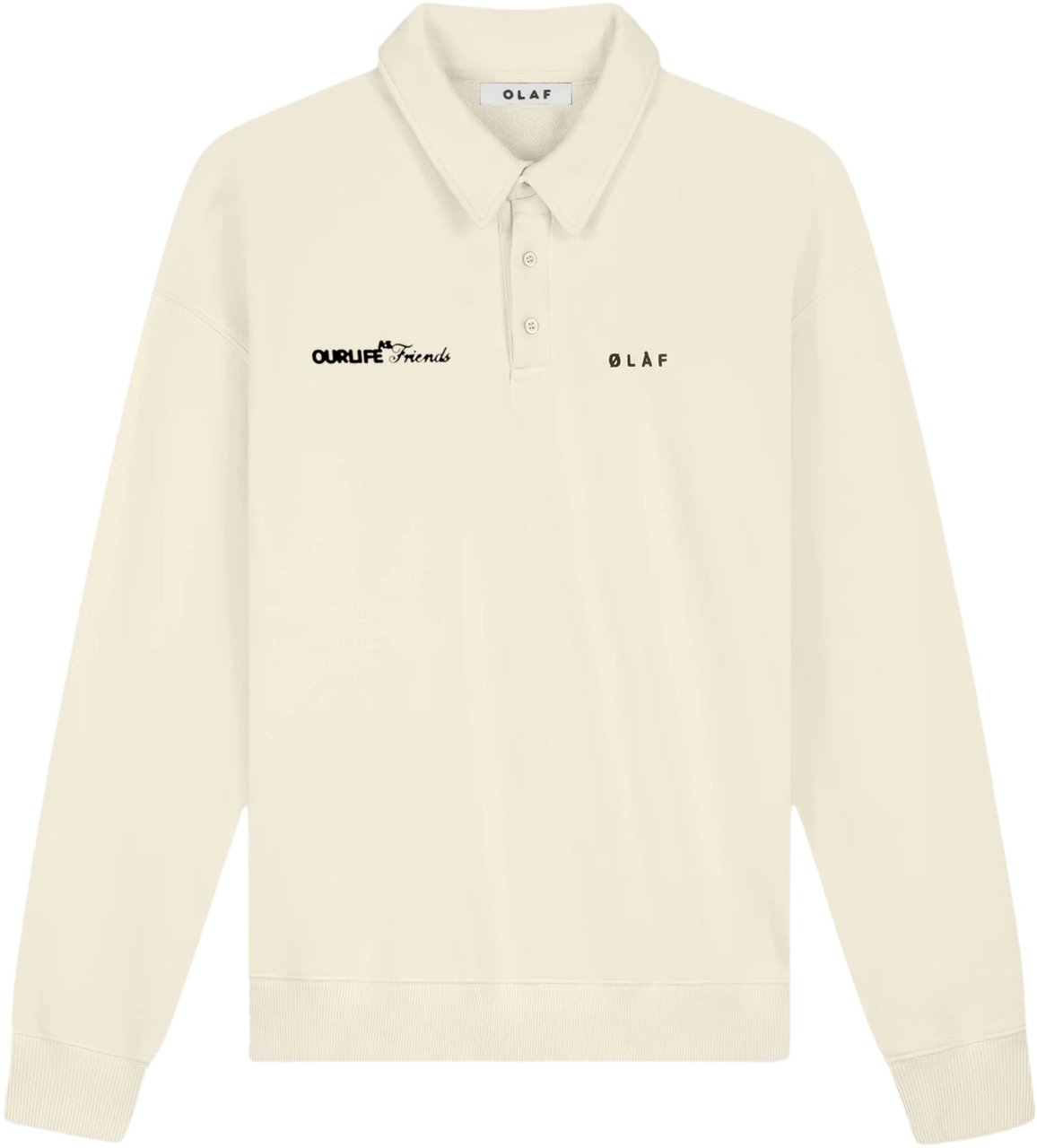 ØLÅF Olaf Script Friends Oversized Polo Polos Off White M240206 Wit
