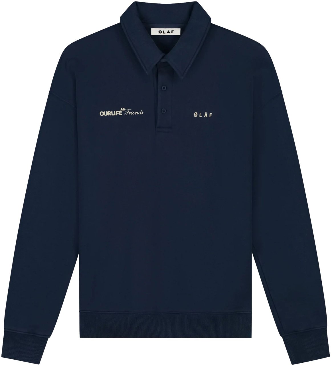 ØLÅF Olaf Script Friends Oversized Polo Polos Donkerblauw M240206 Blauw