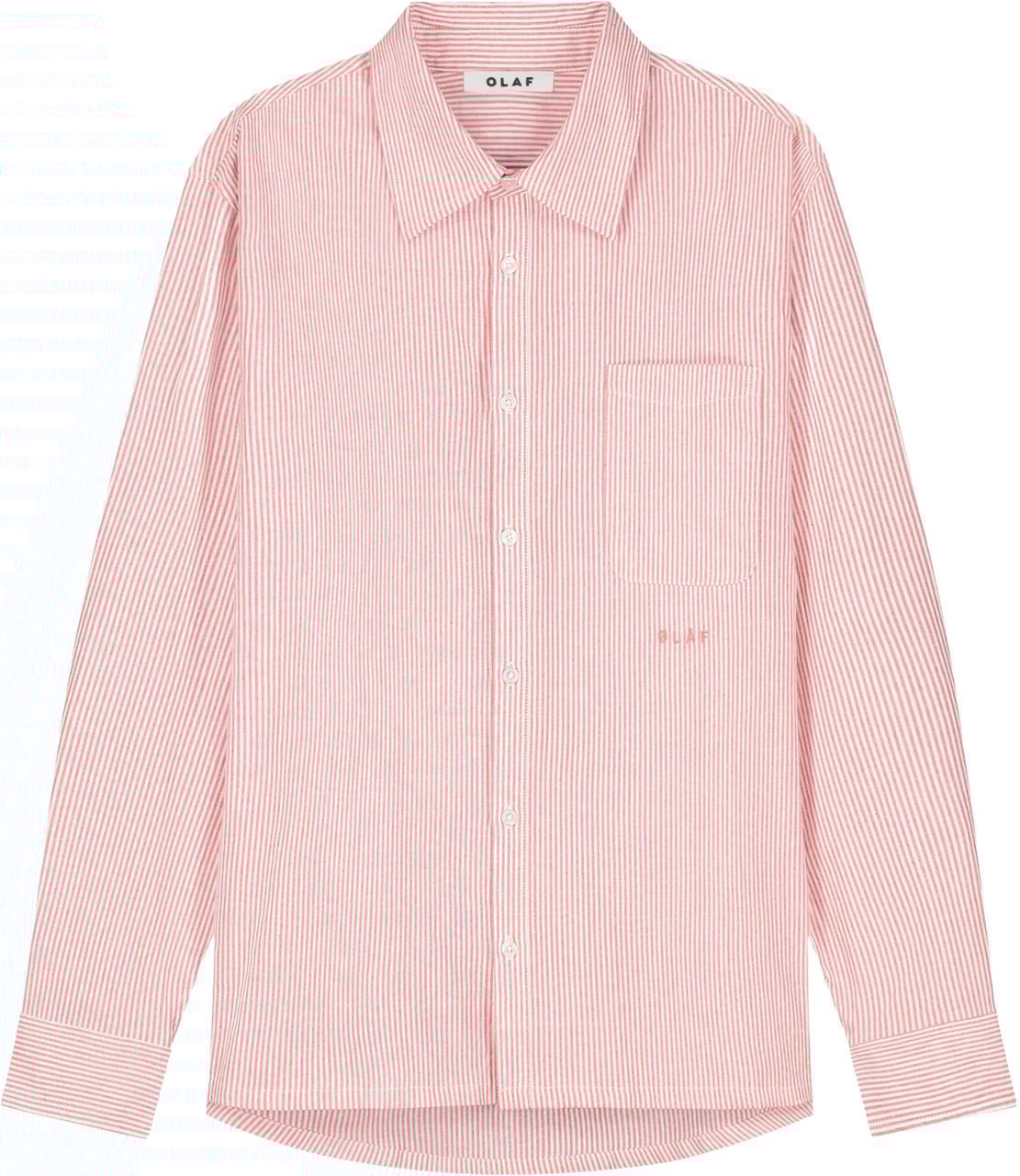 ØLÅF Olaf Oversized Stripe Oxford Shirt Lange Mouw Overhemden Koraal M240302 Divers