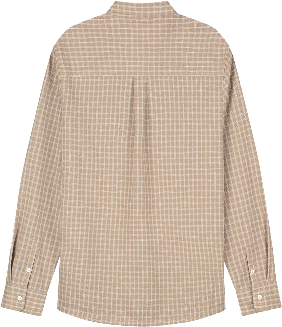 ØLÅF Olaf Checked Seersucker Ls Shirt Lange Mouw Overhemden Beige M240308 Beige