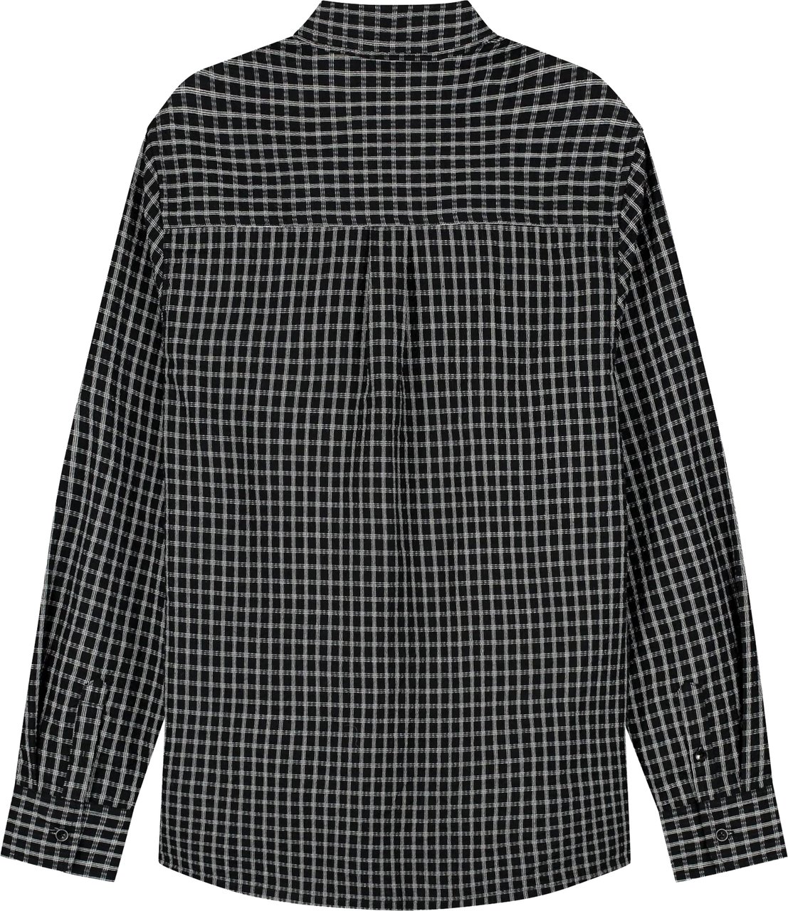 ØLÅF Olaf Checked Seersucker Ls Shirt Lange Mouw Overhemden Zwart M240308 Zwart