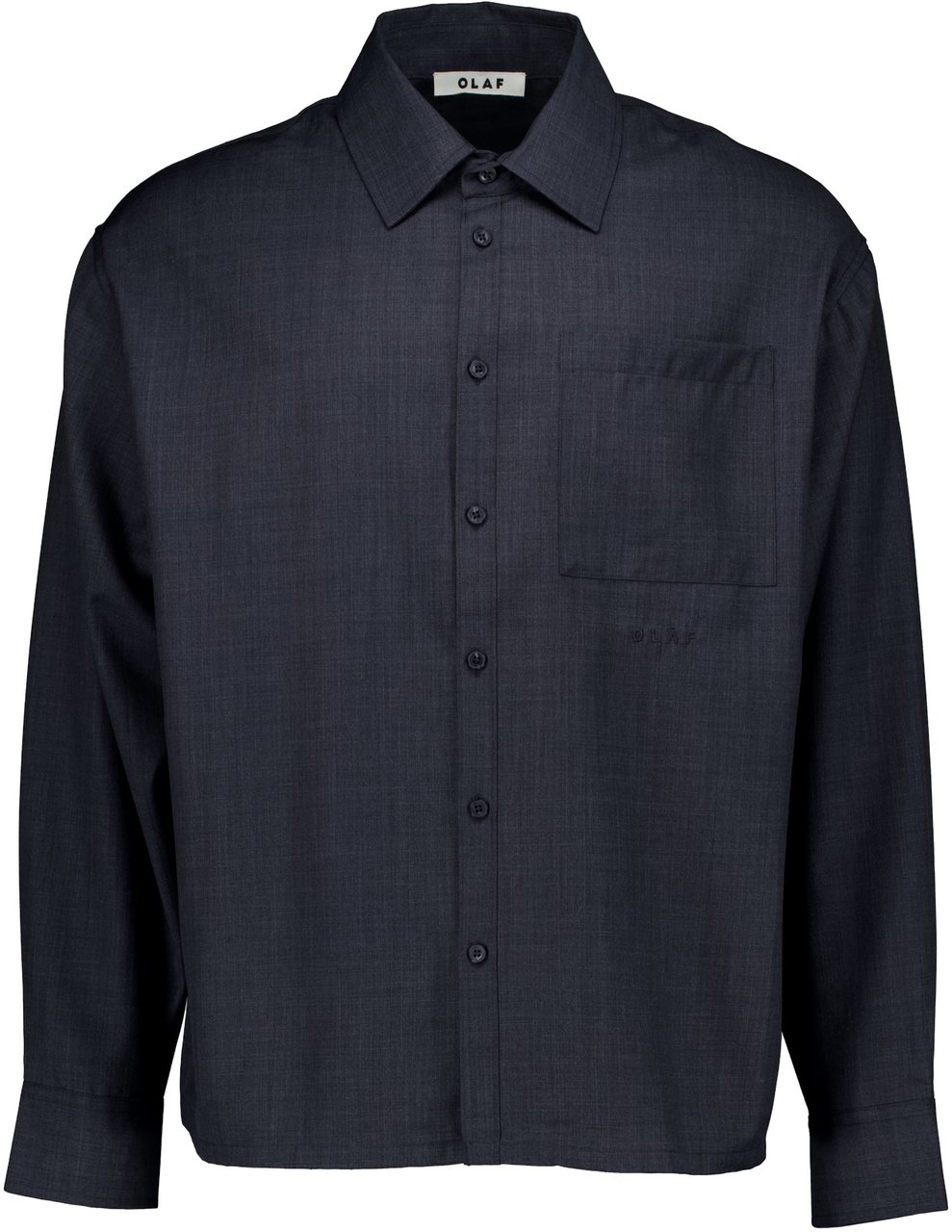 ØLÅF Olaf Wool Blend Boxy Ls Shirt Lange Mouw Overhemden Grijs M240311 Grijs