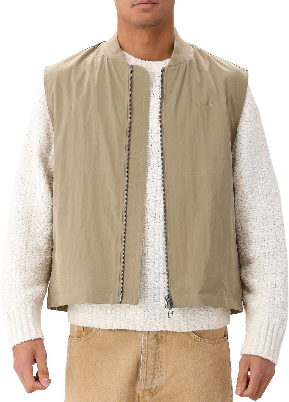ØLÅF Ølaf Bodywarmer Beige/Groen Workwear Gilet Beige