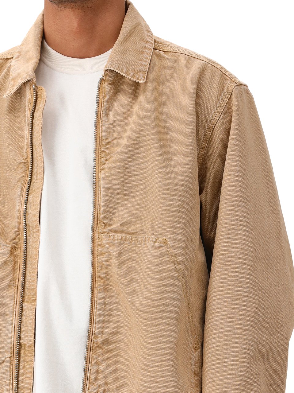 ØLÅF Ølaf Jas Overshirt Beige Washed Canvas Beige