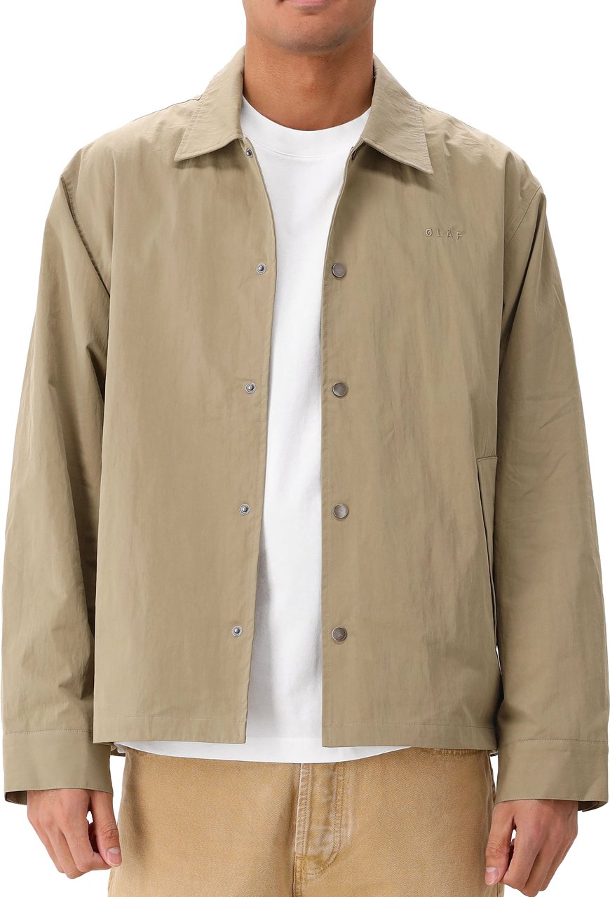 ØLÅF Ølaf Overshirt Beige/Groen Workwear Coach Jacket Beige