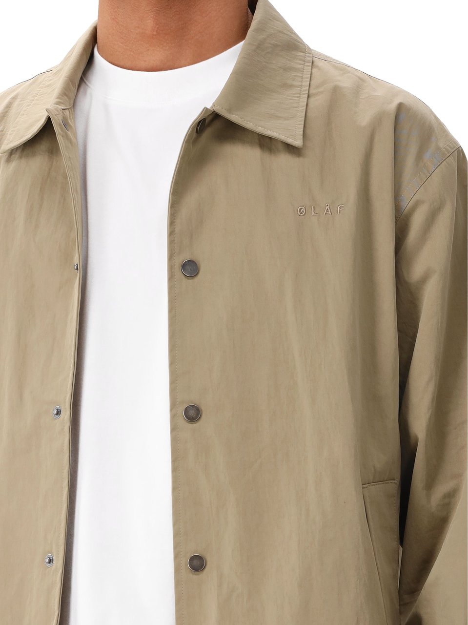 ØLÅF Ølaf Overshirt Beige/Groen Workwear Coach Jacket Beige