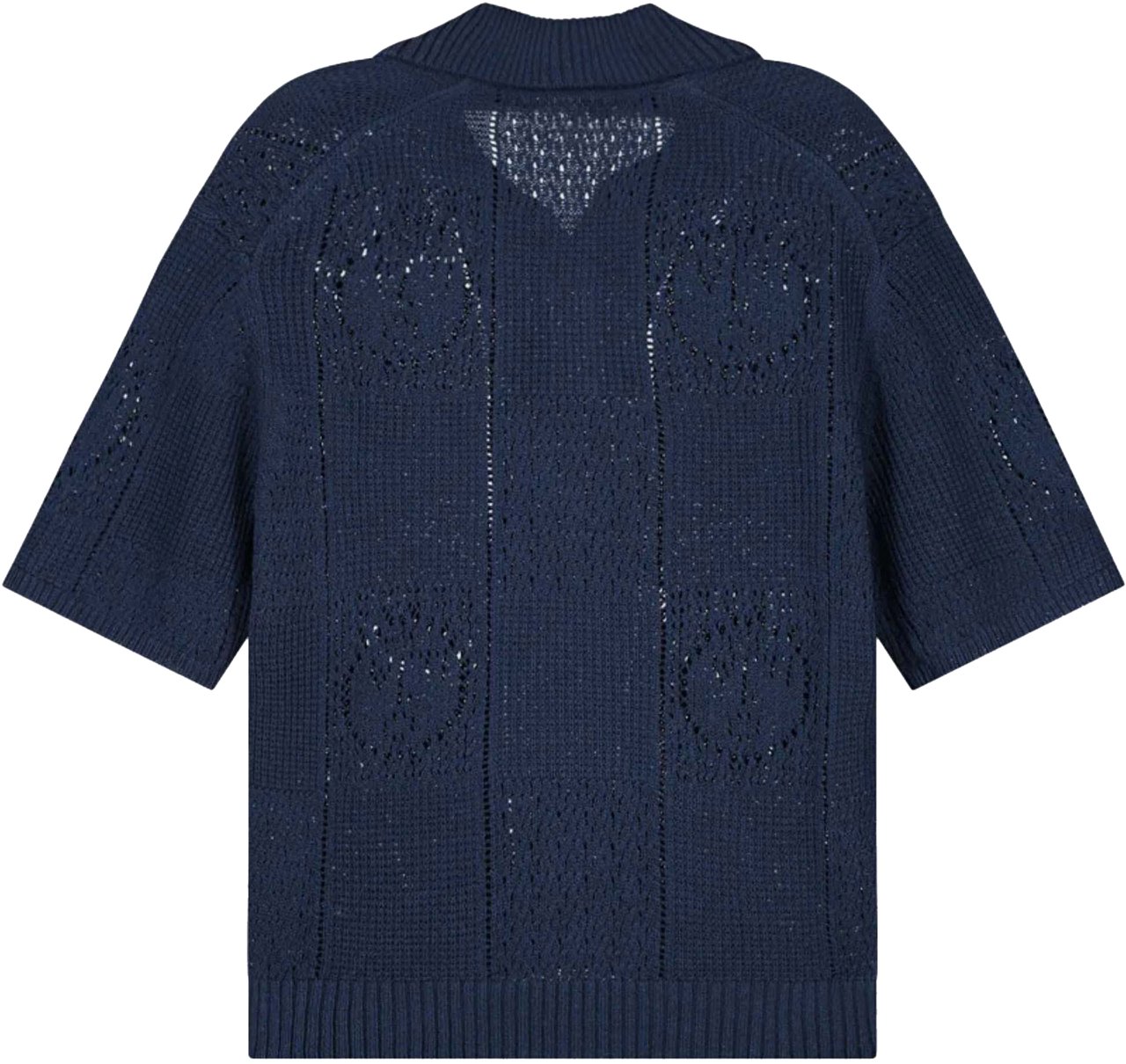 ØLÅF Olaf Face Logo Knit Polo Polos Donkerblauw M240702 Blauw