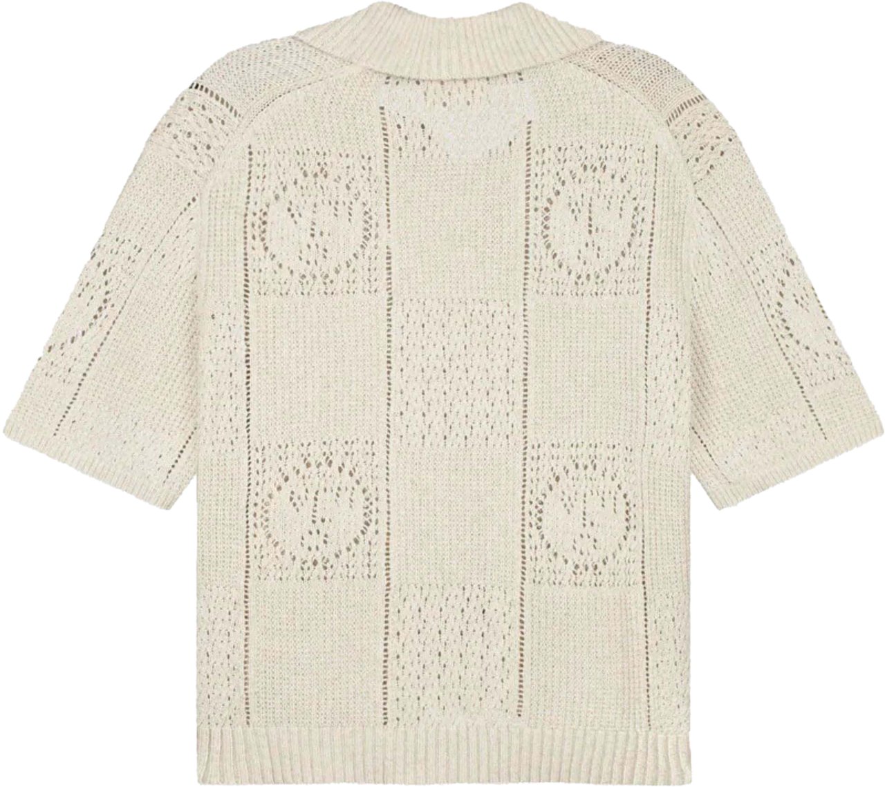 ØLÅF Olaf Face Logo Knit Polo Polos Off White M240702 Wit
