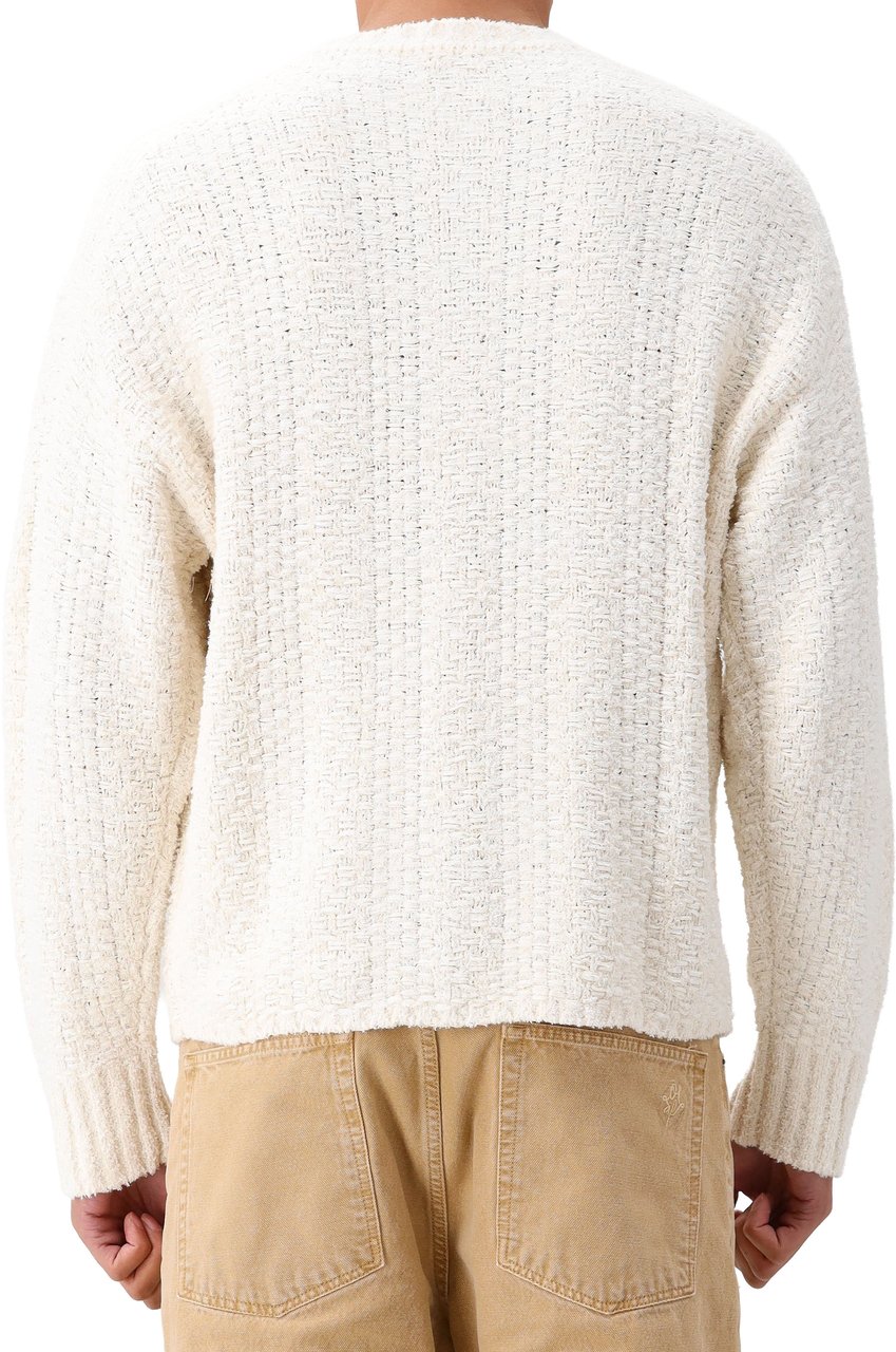 ØLÅF Ølaf Gebreide Trui Gebroken Wit Textured Boxy Knitted Wit
